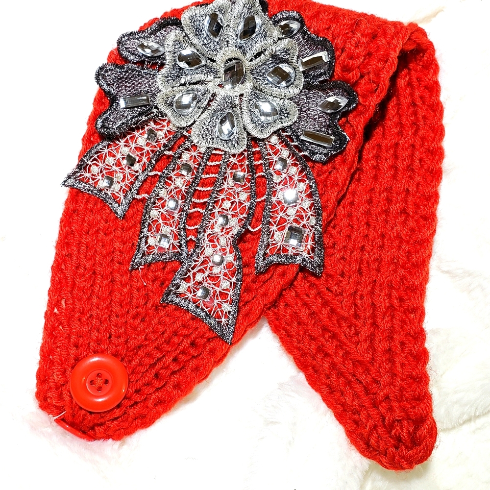 Women's cold weather Headband with Embellishments